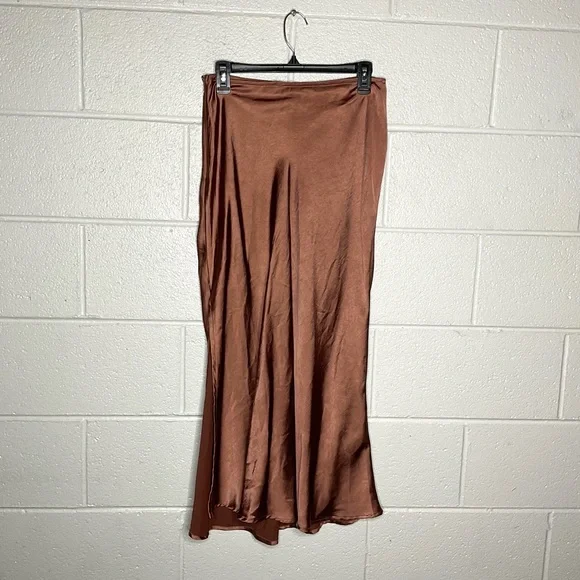Altar’d State Rust Orange Satin Maxi Skirt - Picture 4 of 4